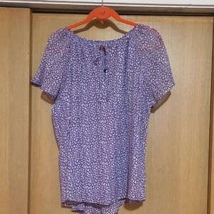 Purple Patterned Women's Top XL